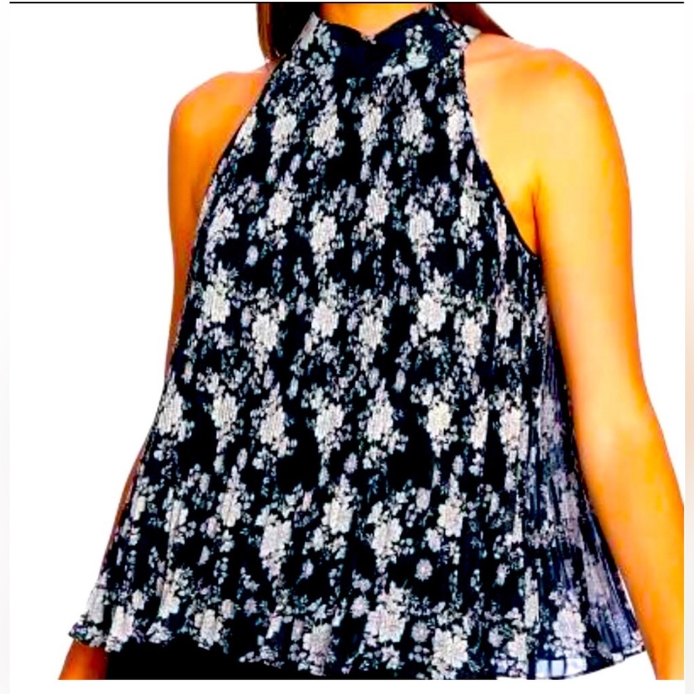 1. STATE Forest Green Pleated Halter Tank XL - Picture 4 of 8